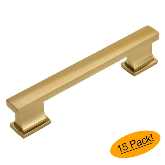 15 Pack - Cosmas 702-96GC Gold Champagne Contemporary Cabinet Hardware Handle Pull - 3-3/4" Inch (96mm) Hole Centers