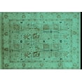 thumbnail image 1 of Ahgly Company Indoor Rectangle Oriental Turquoise Blue Traditional Area Rugs, 7' x 9', 1 of 4