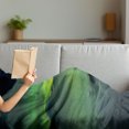 thumbnail image 3 of Aurora Borealis Soft Flannel Fleece Blanket, Magic Nature Panorama Coastline Oval Energy Sky Mist Picture, Cozy Plush for Indoor and Outdoor Use, 60" x 80", Lime Green Almond Green, by Ambesonne, 3 of 5