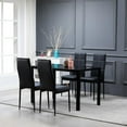 Ktaxon 5 Pieces Dining Room Set Tempered Glass Dining Table with 4