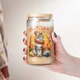 thumbnail image 4 of Happy Thanksgiving Maine Coon Give Thanks Fall Beanie Scarf Welcome 16oz Glass Cup Mug Cat Lover Kitten Owner Gifts Glass Can with Bamboo Lid and Straw - 00020, 4 of 5