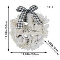 thumbnail image 3 of (Clearance) BNNG Hydrangeas Spring Wreath for Front Door, 11.8 Inch Summer White Floral Wreath with White&Black Plaid Bow Wreath for Farmhouse Home Holiday Wedding Party Wall Window Indoor Outdoor, 3 of 6