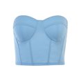 thumbnail image 4 of Lnzyyephy Women's Corset Tube Tops, Strapless Solid Color Boned Bustier Stretchy Bandeau Crop Tops, 4 of 9