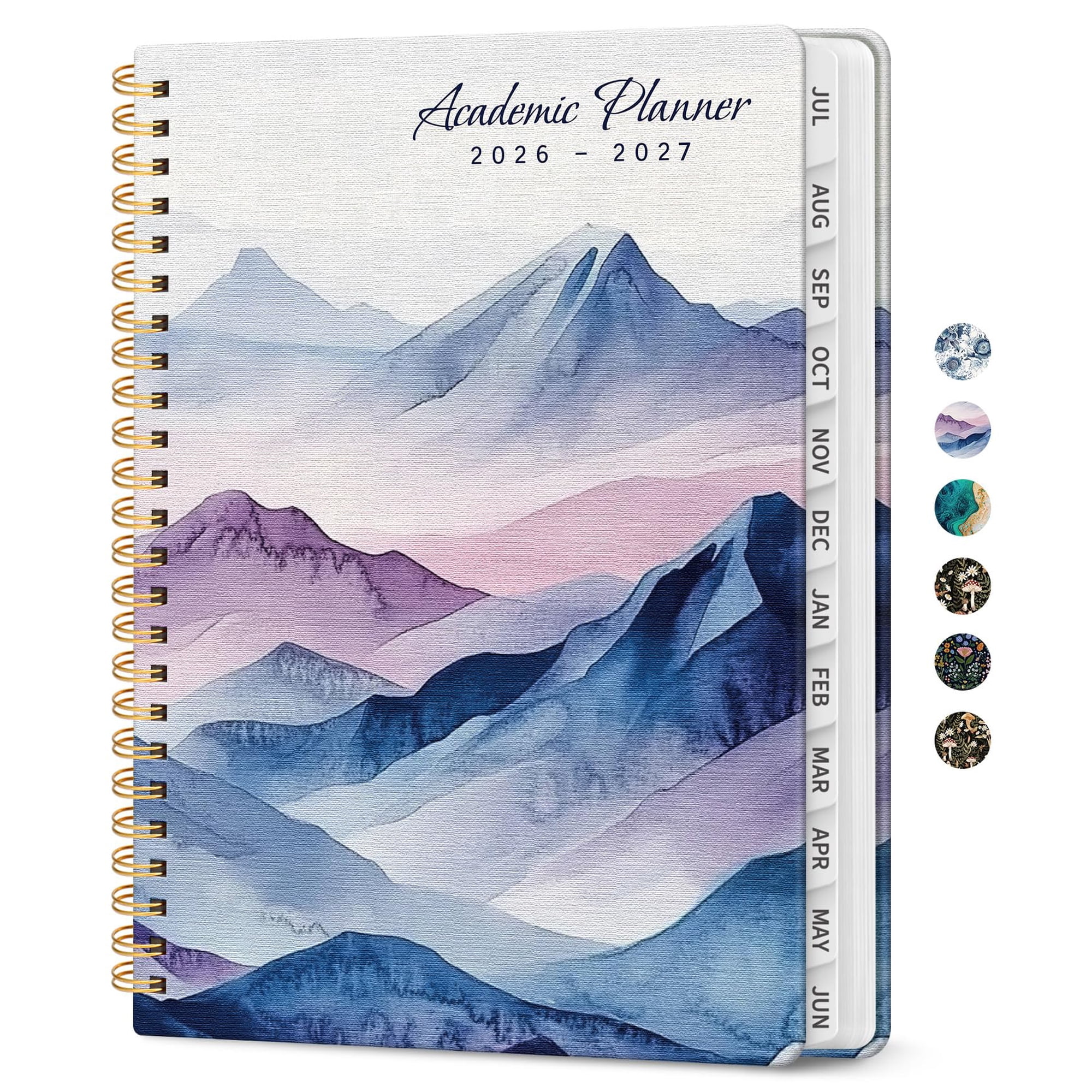 Planner 2026-2027 Jul 2026-Jun 2027 Academic Monthly & Weekly Planner | 6.3 x 8.5 Hardcover Pretty Calendar Planner for Women Spiral Organizer for School Office Home Supplies Blue Floral