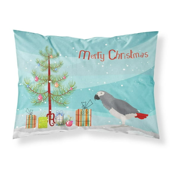 African Grey Parrot Merry Christmas Fabric Standard Pillowcase CK4495PILLOWCASE