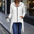 thumbnail image 5 of TARIENDY Women's Long Zip Up Hoodie High Low Hem Hooded Jackets Long Sleeve Casual Sweatshirt Coats Fashion Fall Sweatshirts Jacket White M, 5 of 8