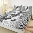 thumbnail image 3 of jejeloiu Beauty Butterfly Butterflies Queen Sheet Sets,Purple Glitter Print Flat Sheet,Leopard Cheetah Pattern Queen Fitted Sheet For Boys Girls,Luxury Bedroom Decor,4-Piece, 3 of 7