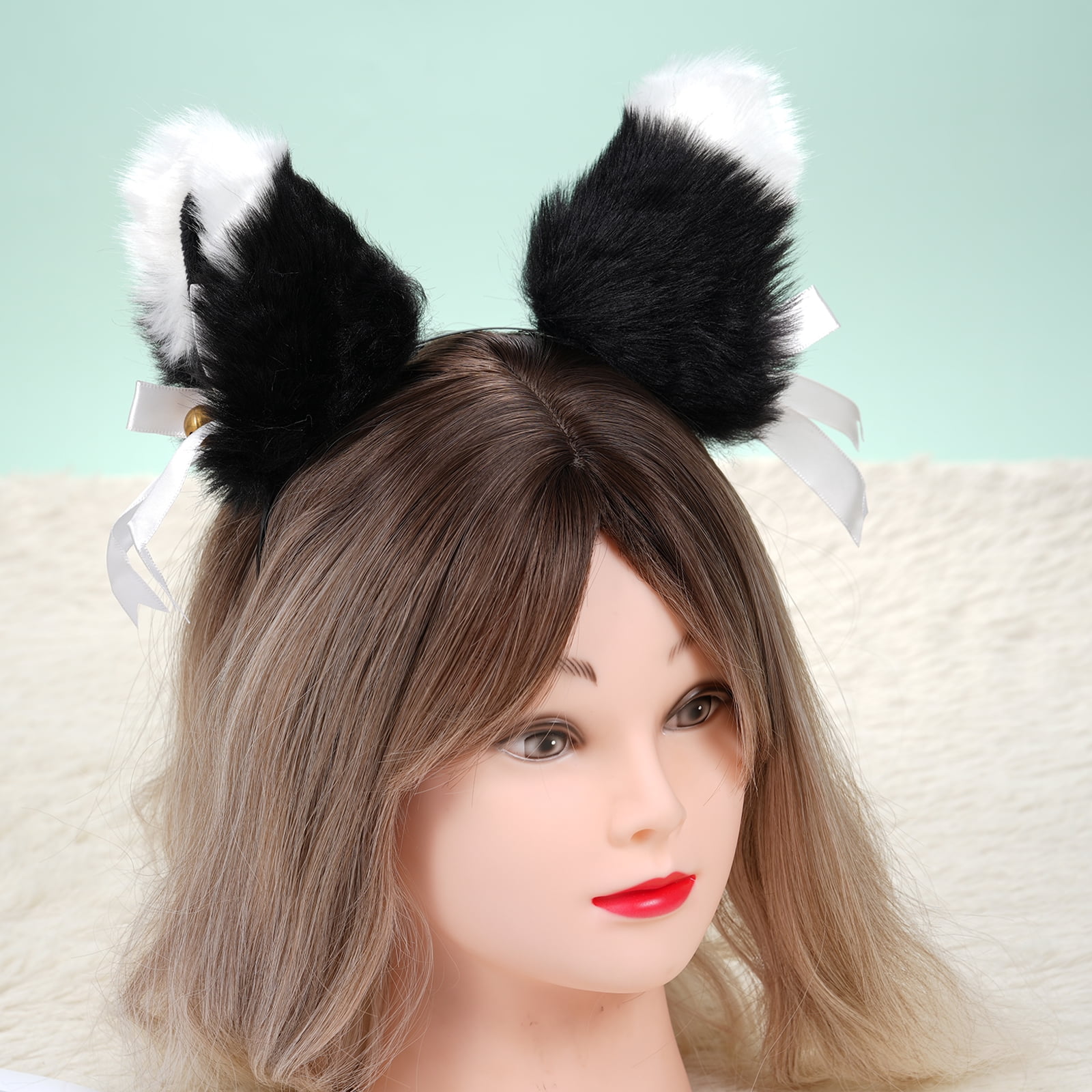 Baluue 1 paire d'épingles à cheveux oreilles de chat pour jeu de rôle - En flanelle violette
