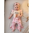 thumbnail image 5 of BemeyourBBs Western Baby Girls Spring Summer Fall Clothes Newborn Baby Girl Cowgirl Going Home Outfit New Cowgirl In Town Letter Boot Print Short Sleeve Romper and Flared Pants Headband Set, 5 of 9