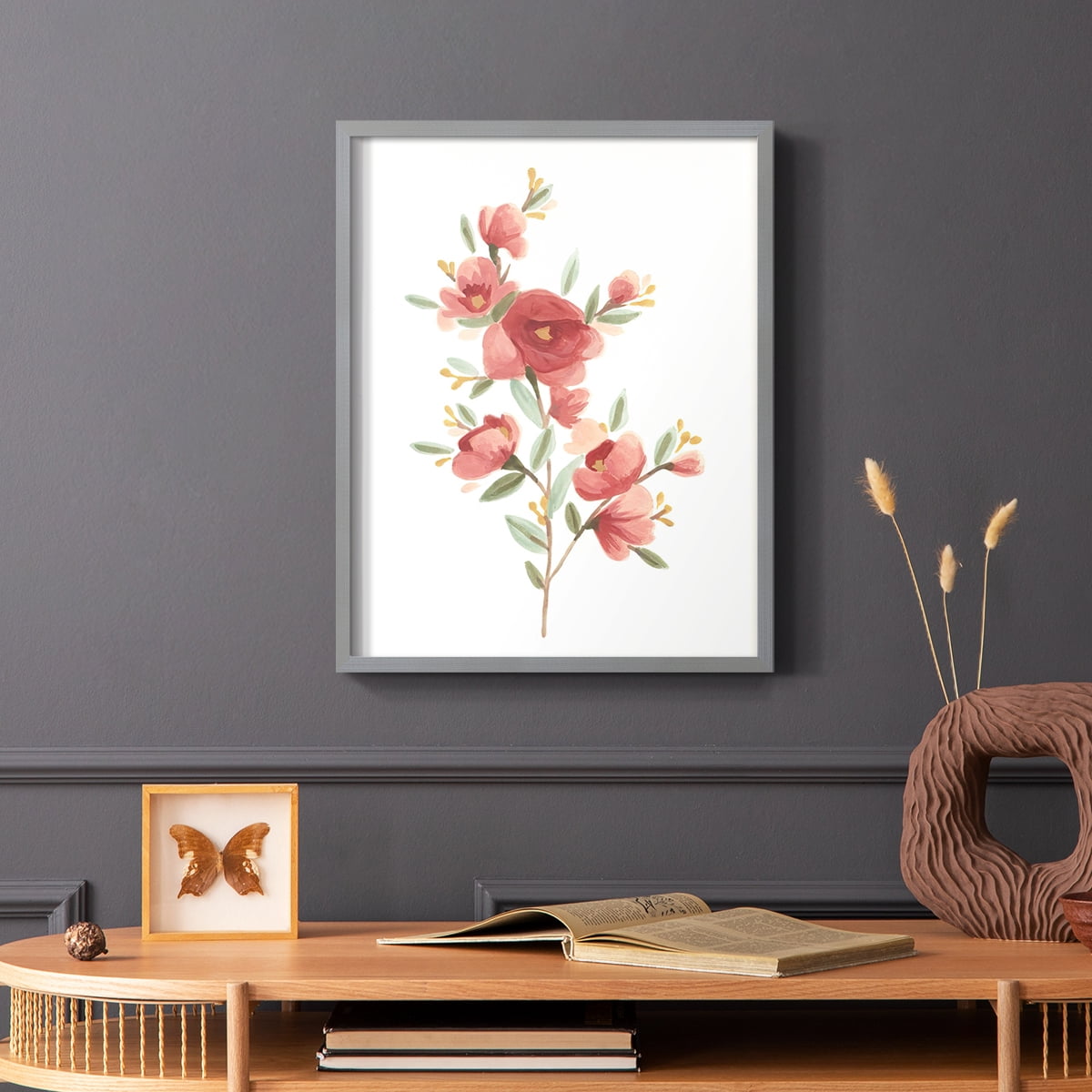 Wildflower Sprig IV Framed Print - Solid Wood in Single Picture Frame Solid Wood 2 Framed Print