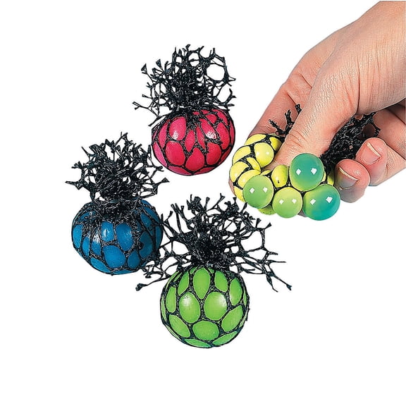 Fun Express Squeezable Stress Ball, Multicolor (24 Piece)