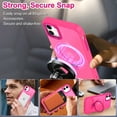 thumbnail image 4 of CASEFIV for iPhone 11 Case,with Magnetic Invisible Stand [Military Drop Protection] [Compatible with MagSafe] Shockproof Slim Translucent Anti-Slip with 2 Screen Protector+2 Lens Protector,Rose Red, 4 of 8