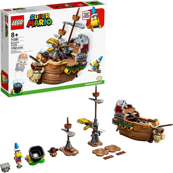 LEGO Super Mario Bowser?s Airship Expansion Set 71391 Building Kit; Collectible Build-Display-and-Play Toy for Kids, New 2021 (1,152 Pieces)