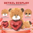 thumbnail image 4 of Made by Aliens Personalized Brown Qbeba Teddy Bear Stuffed Animal Plush Toy -With Red Heart Pillow- Perfect Gift for Valentine Day -Christmas- Birthday-6 Inches, 4 of 6