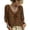 Brown, variant on WCJM V Neck Bohemian Tops for Women 3/4 Sleeve Loose Fit Long Sleeve T Shirts Casual Fall (Brown,5XL)
