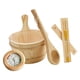 thumbnail image 2 of Juego de 4 accesorios para sauna, termómetro, cucharón resistente, resistente al desgaste, duradero, reloj de arena portátil de calidad., 2 of 8