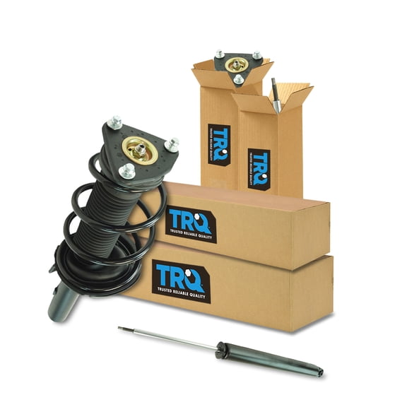 TRQ Front and Rear Complete Strut Assembly & Shock Absorber Kit Complete Strut & Coil Spring Assembly Fits Select 2012 Ford Focus