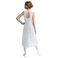thumbnail image 2 of Miaeowve Robe de Danse Latine Ballet pour Filles Sans Manches avec Strass Dos Creux Combinaison Décontractée Blanche 16, 2 of 7