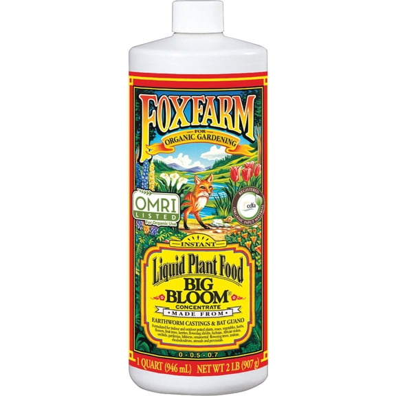 Hydro Crunch FoxFarm FX14002 Big Bloom Liquid Concentrate, 1 Quart — Outdoor & Indoor Plant Use, Easy Application