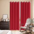 thumbnail image 3 of Kitchen Curtains 84 Inch Length 2 Panels, Pure Red Grommets Window Treatment Curtain, Simple Solid Color Thermal Curtains Drapes for Living Room/Bathroom, 3 of 9
