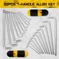 thumbnail image 3 of DARK DUCK 22pcs Allen Wrench Set, SAE & Metric Long Arm Ball End With T-Handle Wrenches, Mechanical Operation With Durable Metal Construction, Chrome Vanadium Steel., 3 of 7