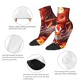 thumbnail image 5 of Fuzoiu Red Leaf Flame Fox Print Adult Socks, Crew Moisture-wicking Socks, Unisex Cushion Crew Socks,Casual Sports Ankle Socks, 5 of 7