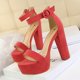 thumbnail image 3 of Zapatos de tacón alto para mujer, gruesos, superdelgados, sexys, para discoteca, con plataforma impermeable, con hebilla de cinturón abierto, 3 of 5