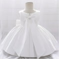 thumbnail image 5 of IDOPIP Flower Girls Bowknot Tutu Dress for Kids Baby Wedding Birthday Party Baptism Formal Dresses, 5 of 9