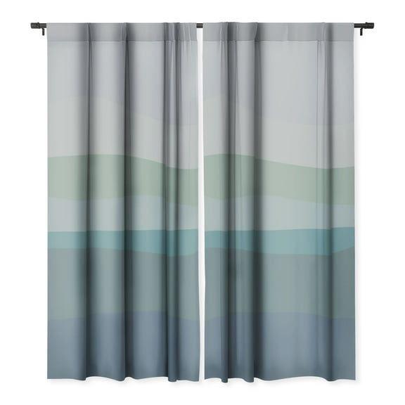 Society6 June Journal Calming Ocean Waves in Soft Du Single Panel Room Darkening Window Curtain 50" x 96"