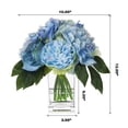 thumbnail image 4 of Enova Home Mixed Artificial Peony Rose and Hydrangea Silk Flower Arragement in Clear Glass Vase for Home Decór (Blue), 4 of 4