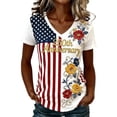 thumbnail image 2 of HOWPAY 250 Anniversary USA Shirt Women Independence Day Pullover 1776-2026 Commemorative Short Sleeve V Neck Patriotic Casual T-Shirt White XXL, 2 of 4