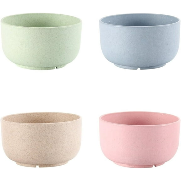 Cereal Bowl,Unbreakable Rice and Salad Bowls for Children,Topboutique Wheat Straw Bowl of Dishwasher & Microwave Safe,15 oz Lightweight Bowl,4 Pack,Multi-Color
