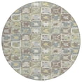 thumbnail image 2 of Addison Rugs Chantille Indoor/Outdoor Transitional Patchwork Celery Machine Washable Round Rug, 8' x 8', 2 of 8