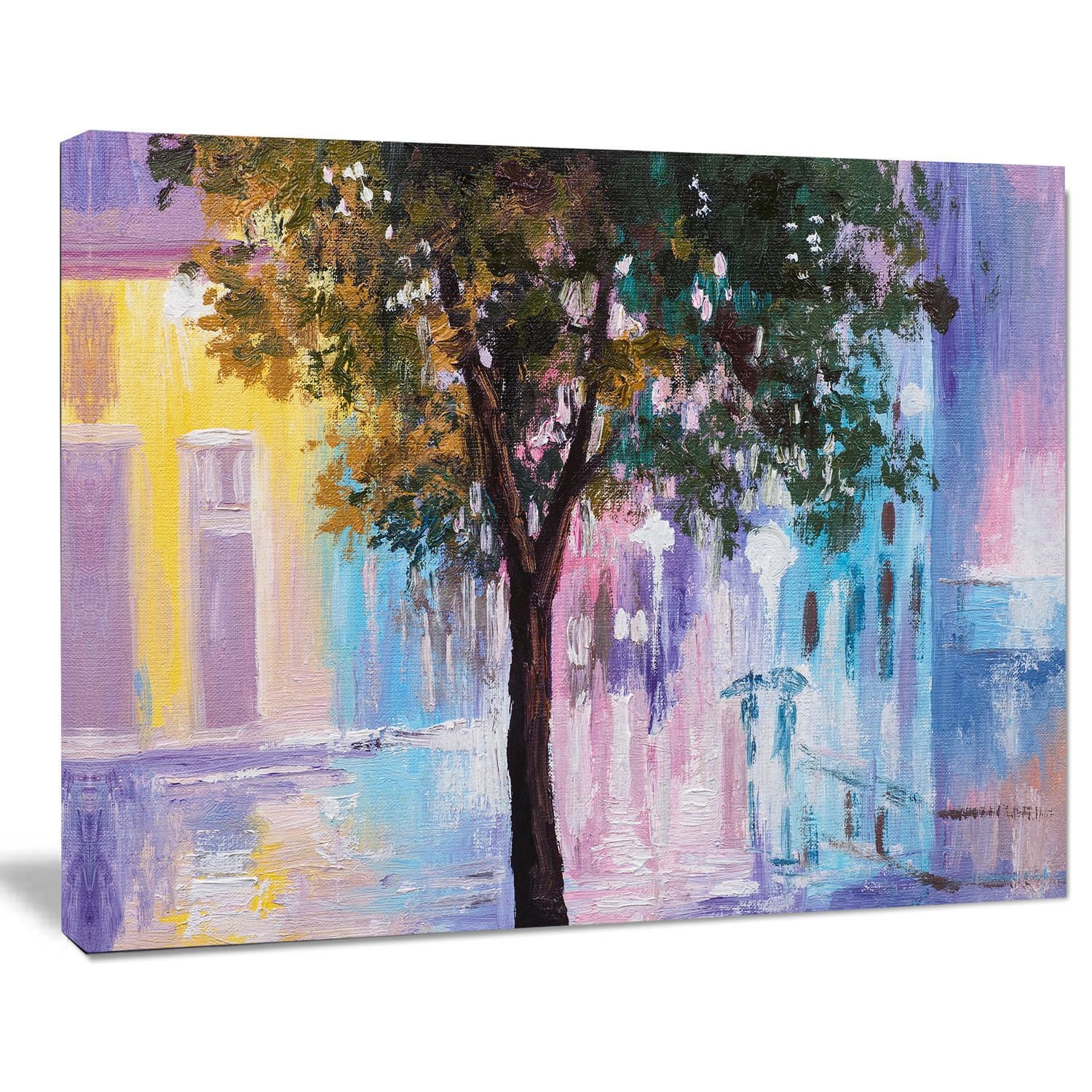 Design Art Couple Walking in Rain Canvas Print