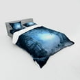 thumbnail image 3 of Ambesonne Scenery Bedding Set 3 Pcs, Foggy Palace, Twin XL, Navy Blue and Grey, 3 of 3