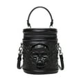 thumbnail image 5 of Retro Crossbody Bag for Women Cylinder Bag PU Leather Shoulder Bag Handbag Skull Head Messengers Bag Top Handle Bag, 5 of 8