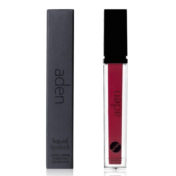 Aden Tattoo Matte Lipstick - 0.2 fl oz - Altamente pigmentado - Proporciona un acabado aterciopelado y no brillante - Resistente al agua Hecho en Italia (06 Cereza apasionada)