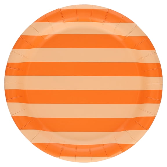 Striped Disposable Paper Plates, 7", Orange, 24 Count, by Way To Celebrate