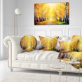 thumbnail image 3 of Designart Yellow Autumn Trees in Sunray - Landscape Printed Throw Pillow - 12x20, 3 of 5