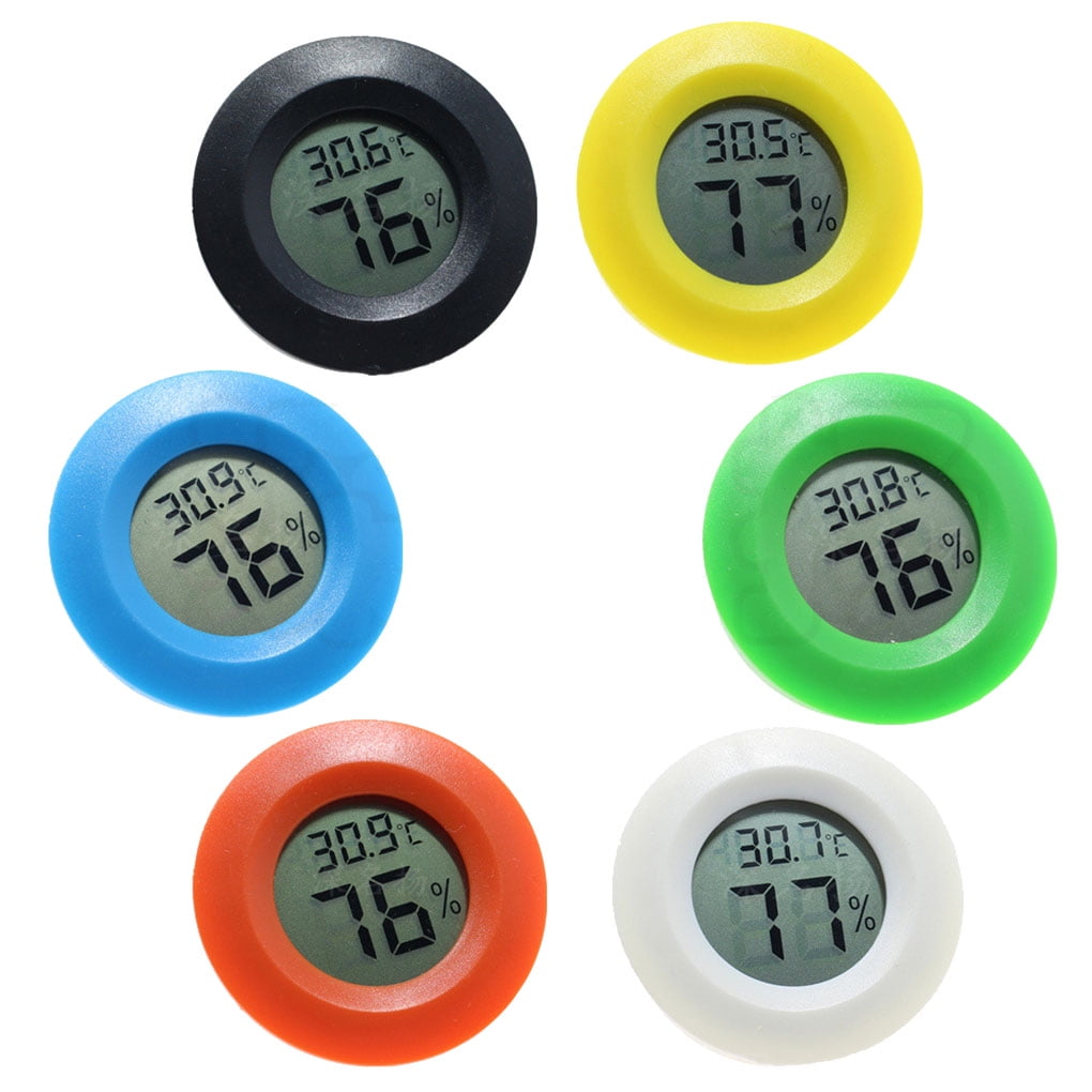 Mini Indoor Outdoor LCD Hygrometer Humidity Thermometer Round Temperature HM 