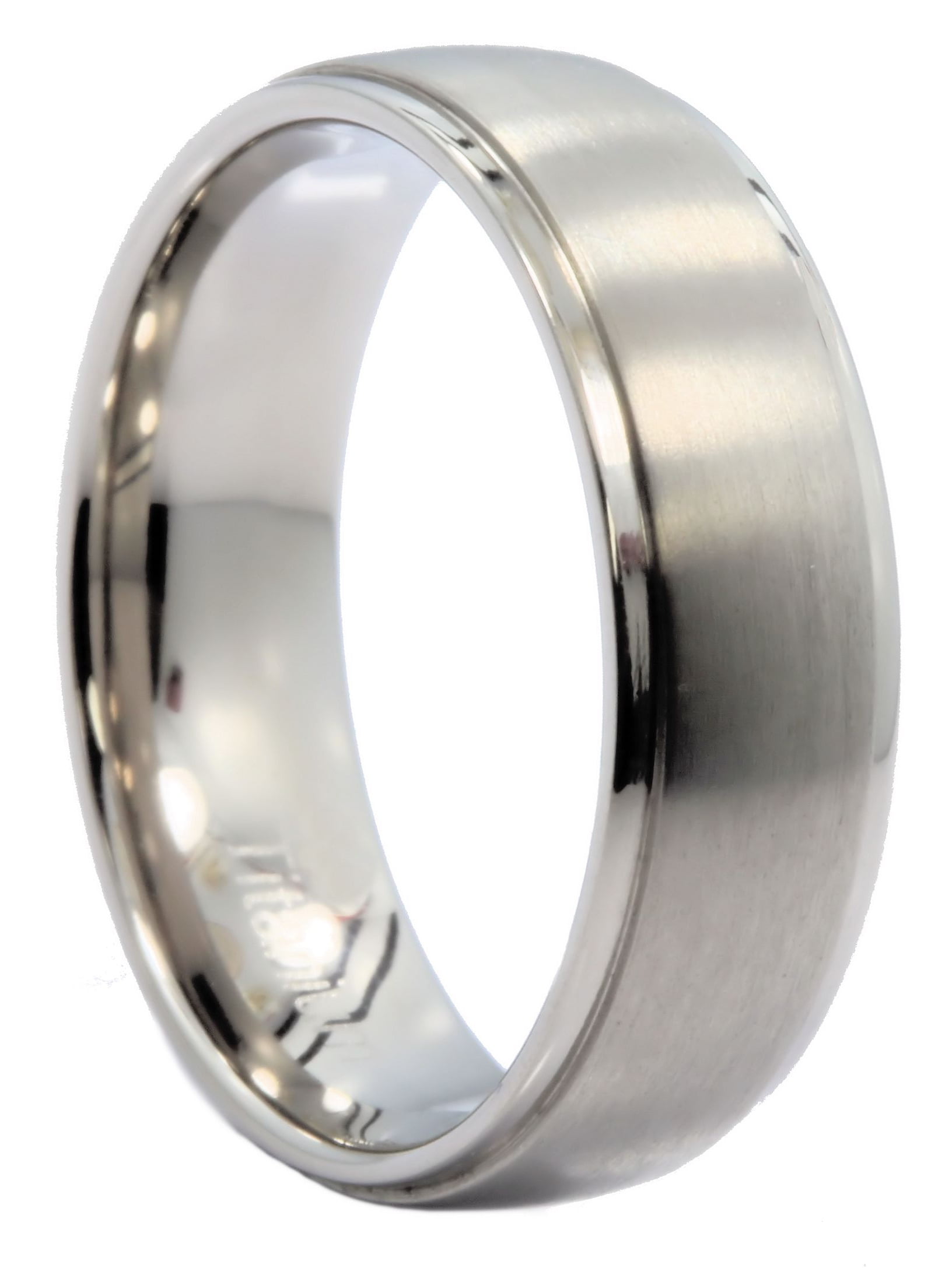 Mens Titanium  Wedding Band  Shiny Domed Ring Sizes 8-12 7mm 