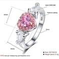 thumbnail image 4 of Womens Heart Shaped Zircon Ring, Alloy Metal Ring With Artificial Gemstones Inlay, Peach Heart Prong Setting, Fashion Jewelry, 4 of 6