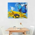 thumbnail image 3 of Nawypu Sunflower Canvas Wall Art Butterfly Pictures for Living Room Decor Large Size Sunflower Scenery Giclee Prints Painting Bathroom Kitchen Nature Floral Posters Modern Artwork Bedroom Home, 3 of 5
