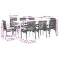 thumbnail image 4 of vidaXL 9 Piece Garden Dining Set with Cushions Beige Poly Rattan, 4 of 4
