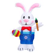 Angle View: Nokiwiqis Easter Inflatable Toy Cartoon Rabbit Layout Holiday Decoration