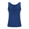 thumbnail image 6 of OGLCCG Women Plus Size Tank Top with Built in Bra Criss Cross V Neck Sleeveless Camisole Tops with Shelf Bra Solid Color Slim Fit Stretch Undershirts, 6 of 7