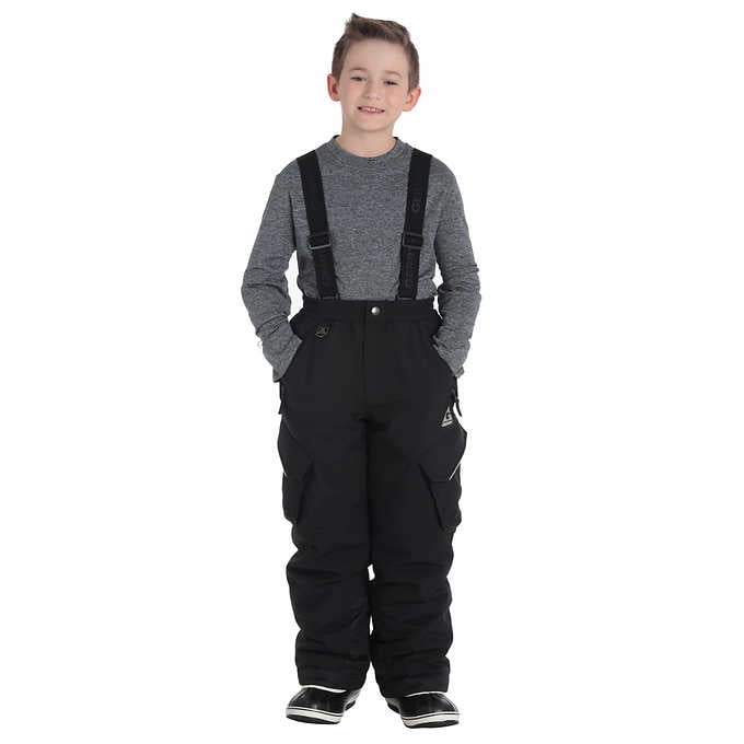 Gerry Boys Girls Unisex Solid Black w/ Suspenders Snow Bibs Snow Suit Pants 