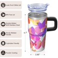 thumbnail image 3 of Butterfly 20oz Stainless Steel Tumbler with Handle and Straw – Insulated Travel Cup with Sliding Lid, 360° Full Wrap Printed Mug for Home, Outdoor & Sports Use, Spring, 3 of 6