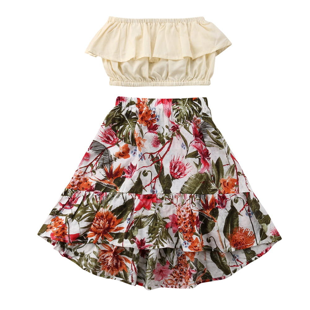Gaono - Fashion Kids Little Baby Girl Tube Top+Floral Maxi Skirt Dress ...