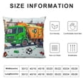 thumbnail image 5 of Cartoon Car Kids Duvet Cover Set Full Size,City Garbage Truck Plaid Retro Grid Comforter Cover with  Pillowcases,Green Recycling Trash Can Print Breathable Bedspread for Boys Teens,Pillow Sham, 5 of 5